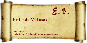 Erlich Vilmos névjegykártya